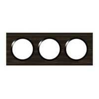 Plaque de finition carrée 3 postes Dooxie - Finition effet bois ébène - 600883 - Legrand