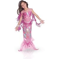 Déguisement sirène des mers rose fille - 7 à 8 ans - Polyester - Carnaval et fêtes d'anniversaire