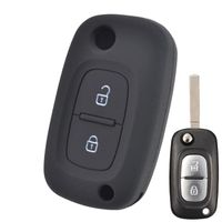 Coque de clé télécommande à 2 bouton en Silicone Pour Renault Clio Kangoo Mégane Modus 2017 2018
