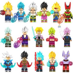 FIGURINE - PERSONNAGE Ensemble de 16 figurines Dragon Ball Z, 4,5 cm, figurines de collection Anime DBZ Goku, kits de blocs de construction pour enfants