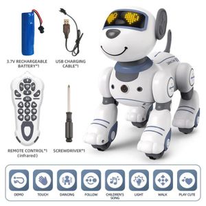 ROBOT - ANIMAL ANIMÉ BLEU-Chien robot électronique RC drôle, chien cascadeur, commande vocale, programmable, toucher, musique, cha