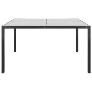 TABLE DE JARDIN  Table de jardin Anthracite 130x130x72 cm Acier et verre-AKO7370392002764