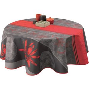 NAPPE DE TABLE Nappe anti-taches Ronde 160 cm - Lotus rouge