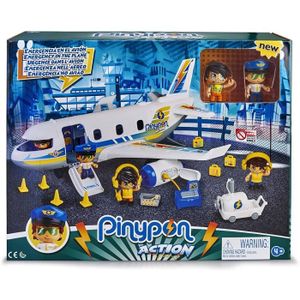 FIGURINE DE JEU Action Pinypon - Emergencée dans l'avion avec deux figures et accessoires, pour les garçons et les filles de 4 à 8
