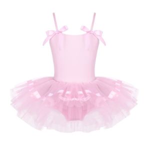 Robe Tutu Ballet Danse Classique Fille – Jupe Tulle 4 Couches + Nœud Papillon – 3 à 7 Ans