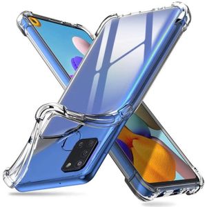 Violet/Bleu Housse de Protecteur Antichoc Souple Silicone Cover FANFO Coque pour Samsung Galaxy A21S Étui en Gradient Color Transparent TPU Case 