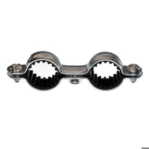 2x colliers de serrage métallique avec insert caoutchouc diamètre 50mm