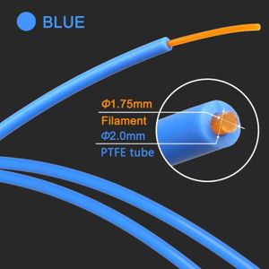 Tuyau Tube en téflon PTFE 4mm x 2mm pour Filament 1.75mm