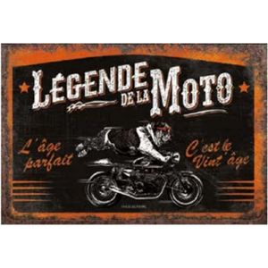 OBJET DÉCORATION MURALE Plaque Metal 30x20 Cm Legende De La Moto L'age Par