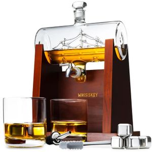 CARAFE A VIN Whisiskey Carafe Whisky - Bateau - 1000 ml - 2 Ver