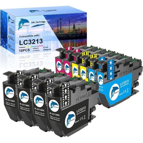 Cartouches D'encre Compatibles Brother LC-3213 / LC3211 - Lot De 9 (3 Magenta, 3 Cyan, 3 Jaune) - Pour DCP-J572DW, J772DW, J774DW, MFC-J497DW, J491DW, J890DW, J895DW
