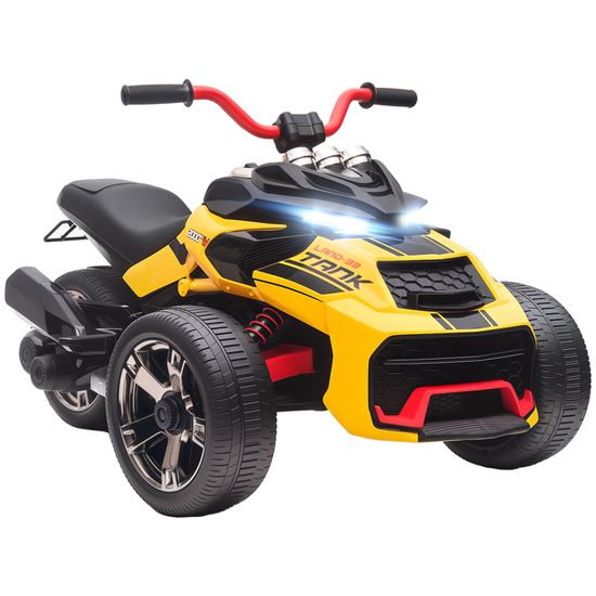 AIYAPLAY Quad Électrique Enfant 6V, Voiture Électrique Enfants ATV, Musique et Phares LED, Vitesse 1,5-3 km/h, 4 Roues, Marche Avant et Arrière, pour Garçons et Filles de 37-72 Mois, Rouge