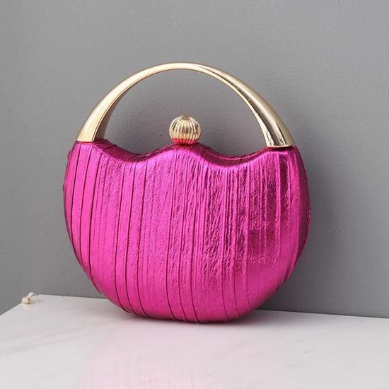 Rose Pochette De Mariage Pour Femmes Sac A Main De Luxe Elegant Rond A Bandouliere Petite Pochette De Soi Cdiscount Bagagerie Maroquinerie