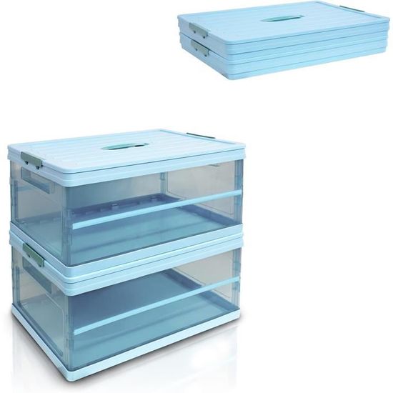Boîte De Rangement Pliable Transparente, Ouverture À Cinq Côtés