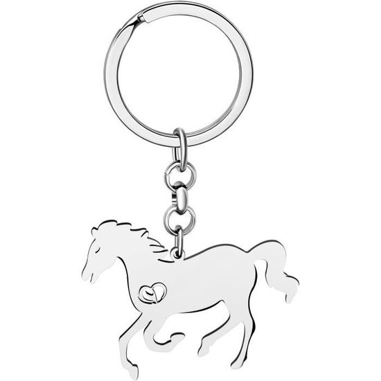 Porte-clés HERMÈS Cheval En Métal Argenté - Occasion Très Bon état - Authentique