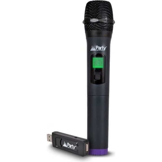 Système de microphone à main sans fil avec écran digital UHF via USB