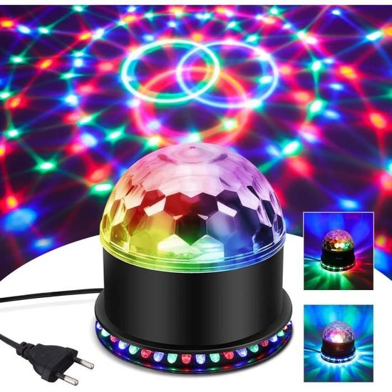 Boule Disco, Boule a Facette 12W 51 LED Lampe de Scène Lumière  Soirée,Lumière Fête Ampoules,Jeux de Lumière Projecteur Rond