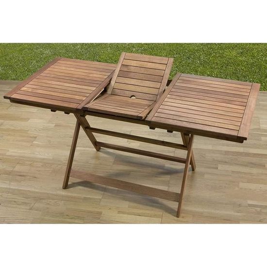 PiuShopping Table extensible pliable en bois pour extérieur de jardin – 120-160 x 70 x (h) 73 cm153