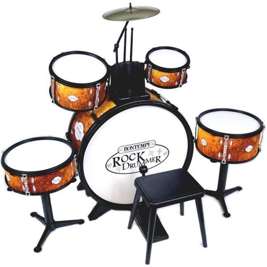 Batterie Enfant Bontempi 514830 - Set Complet Avec Grosse Caisse, Cymbale, Tabouret, Baguettes
