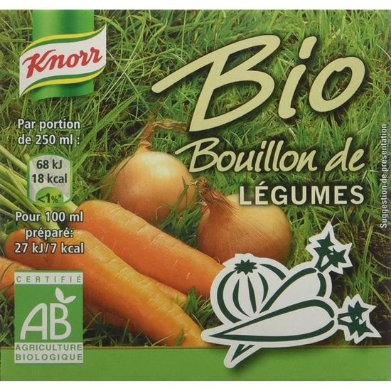 Knorr Bouillon de Légumes Bio 6 x 11 g Cdiscount Au quotidien