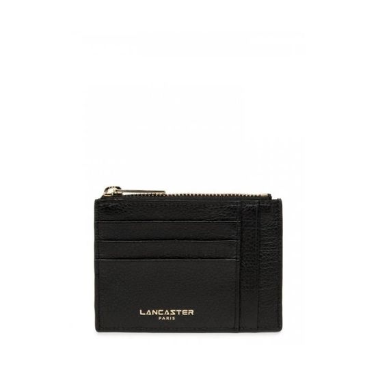 Porte-cartes Lancaster En Cuir Zippé - Réf. 57147 Bleu Ciel - Format Compact 12 X 9 X 1 Cm