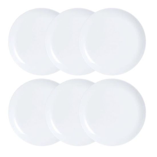 Lot De 6 Assiettes Plates En Verre Opale 22 Cm - Design Victionary Avec Définition Humoristique - Micro-ondes Et Lave-vaisselle - 10