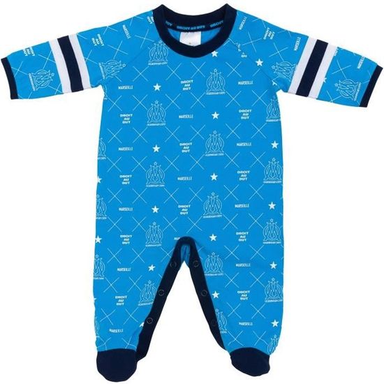 Grenouillère Bébé Fille Olympique De Marseille - Collection Officielle OM, 100% Coton, Pour Supporters Dès La Naissance