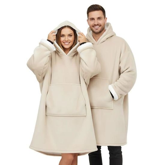 Couverture Pull Plaid Femme Grand Sweat à Capuche Surdimensionné - Couverture à Capuche Snuddies Homme