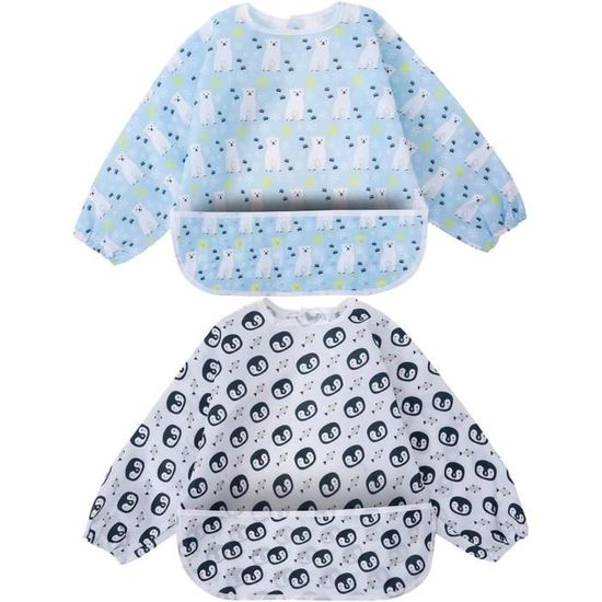 Bavoirs Bébé Avec Manches Little Dimsum - Tablier Imperméable 6 Mois à 3 Ans