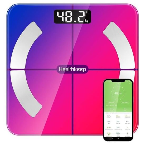 Bluetooth Smart Balance électronique de santé de graisse corporelle de humaine (Blanc) BALANCE