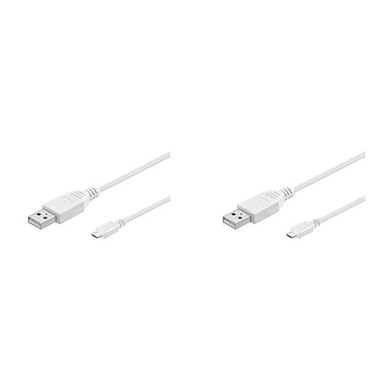 System-S Câble Micro USB 5 Mètres (Blanc) : Chargeur Et Synchro Longue Distance Pour Smartphone Samsung, LG