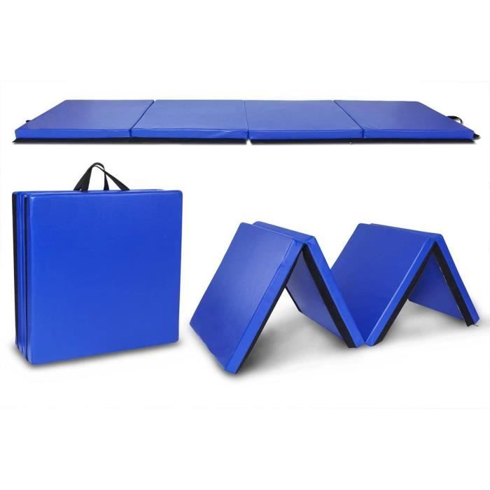 Tapis de Gymnastique Pliable Epais 240*60*5cm Matelas Gymnastique - Tapis Sol Gymnastique Bleu