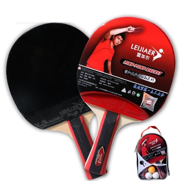 Raquette De Ping Pong, Set De Tennis De Table, 2 Raquette Ping Pong De Peuplier+3 Balle+1 Sac