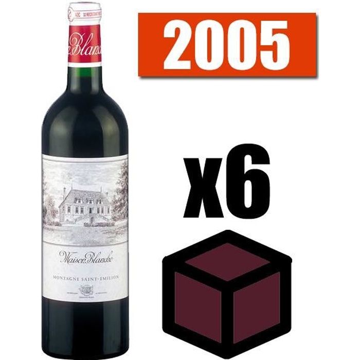 X6 Maison Blanche 2005 Rouge 75 cl AOC Montagne Saint-Émilion Vin Rouge
