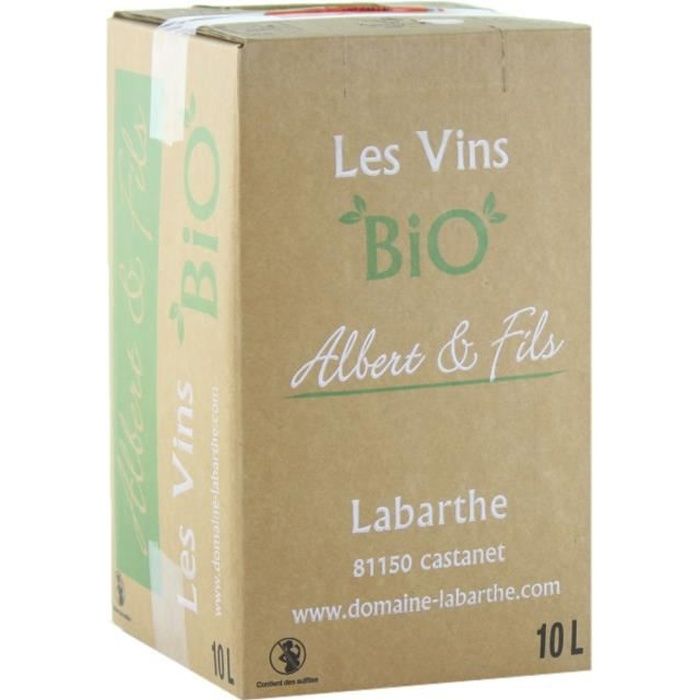 BIB Vin Rouge BIO 10 L - AOC Gaillac - Domaine de Labarthe