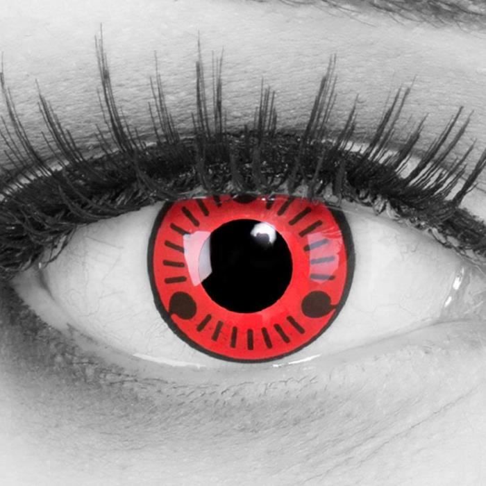 Lentilles couleur cosplay - manga, anime, sasuke. Pour Halloween, fantaisie, Carnaval + eacutetuis agrave lentilles de contact 210