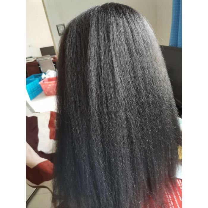 N ° 222 pouces -Lydia Afro crépus droite U partie naturel noir couleur perruque de cheveux résistant à la chaleur synthétique 16 22