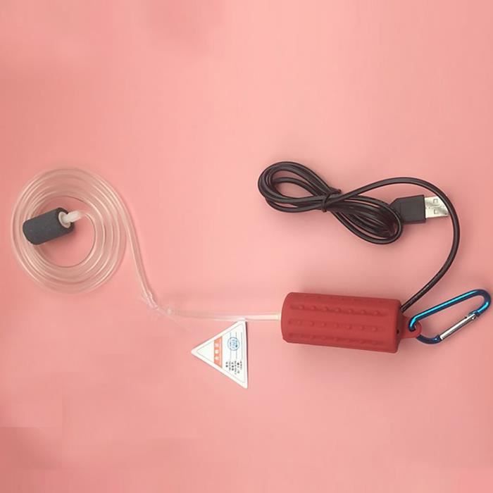 Pompe a air,USB aérateur à bulles d'air Pompe d'étang, hydroponique, Aquarium d'oxygène, réservoir de poissons- Type rose red-M #B