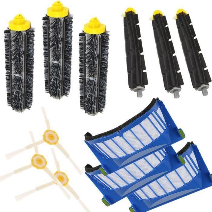 Pour iRobot Roomba 600 et 700 Serie Aspirateur Robot le pieces 12 Pcs de Brosse de Rechange Accessoires