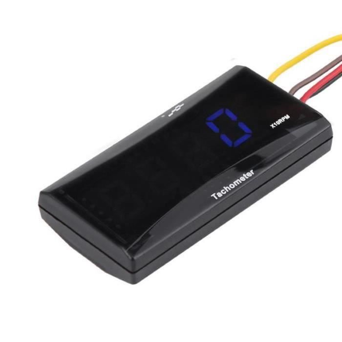Moto Tachymètre Numérique LED Compteur De Vitesse DC 8-18V Rétroéclairage pour Honda Yamaha Kawasaki - Bleu---XIL
