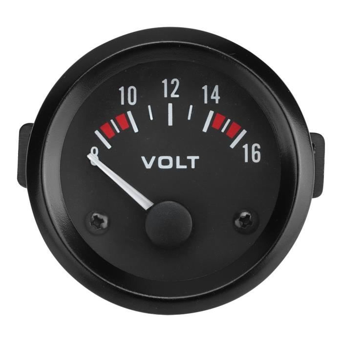 Ashata jauge de tension Voltmètre universel de voiture 12V 52mm / 2in jauge de compteur de tension 8-16V BX100007