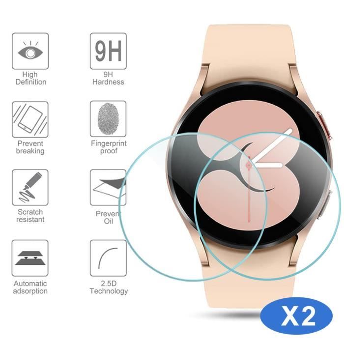 2pcs Verre Trempé Montre Connectée pour SAMSUNG Galaxy Watch 4 40mm Blackview Film Vitre Protection Ecran en verre trempé