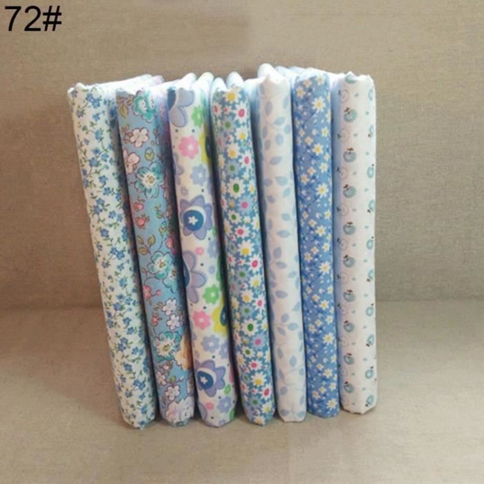 7pcs quilting tissu tissu de coton floral bricolage artisanat couture accessoire à la main 72 #