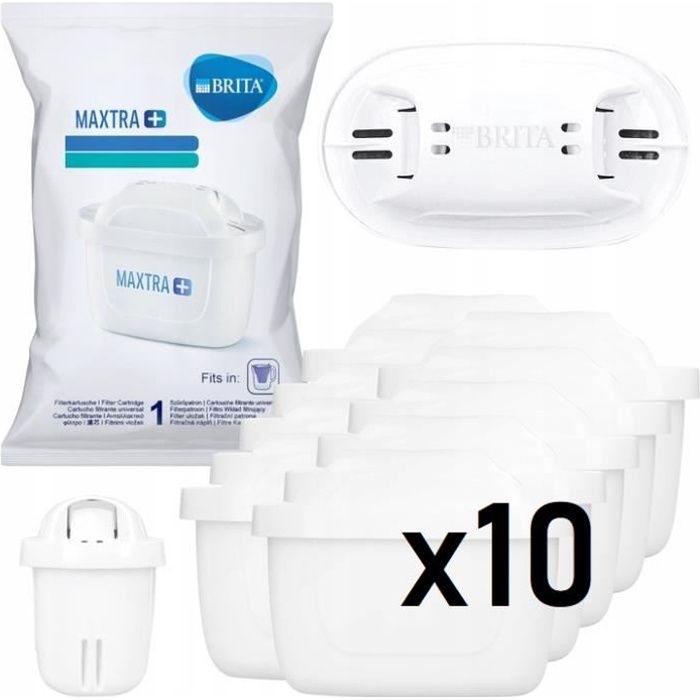 BRITA Pack de 10 cartouches MAXTRA+ pour carafes filtrantes, Pack 10