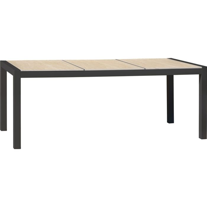 Table de jardin VENISE (195x90 cm) en aluminium et céramique - GRIS ANTHRACITE