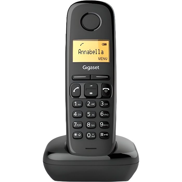 Gigaset A170 Téléphone sans fil avec ID d'appelant DECTGAP noir