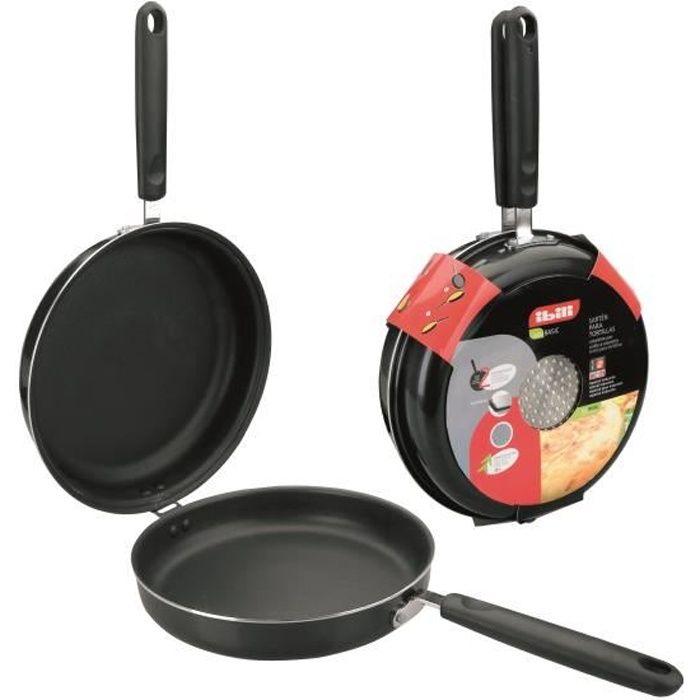 POELE A OMELETTE 28 cm EN ALUMINIUM ANTI-ADHERENT. ALUMINIUM 2.5 MM D'EPAISSEUR, 2 COUCHES ANTI-ADHERENTES. HAUT 10 CM . MANCHES ...