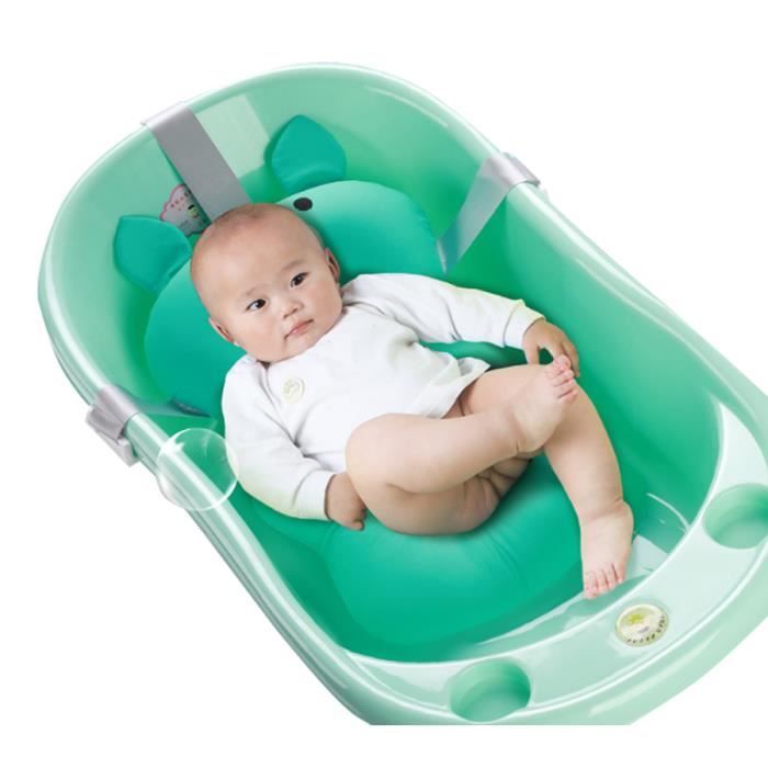 Baignoire bébé Pliable Sling Nouveau née sécurité douche Tapis de coussin antidérapant Net (vert)