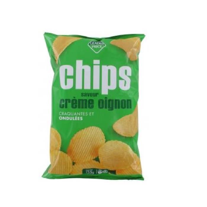 Chips craquantes ondulées saveur crème oignon - 135g