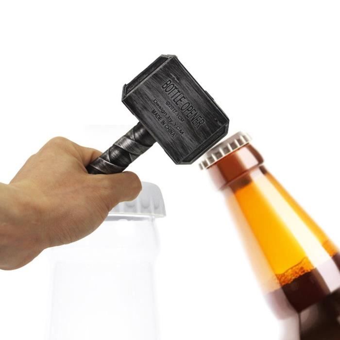 Ouvre-bouteille de bière 6.5x2.8x 1.9inch Décapsuleur en forme de vin Tire-bouchon Style de Marteau de Thor Ouvreur de bouteille